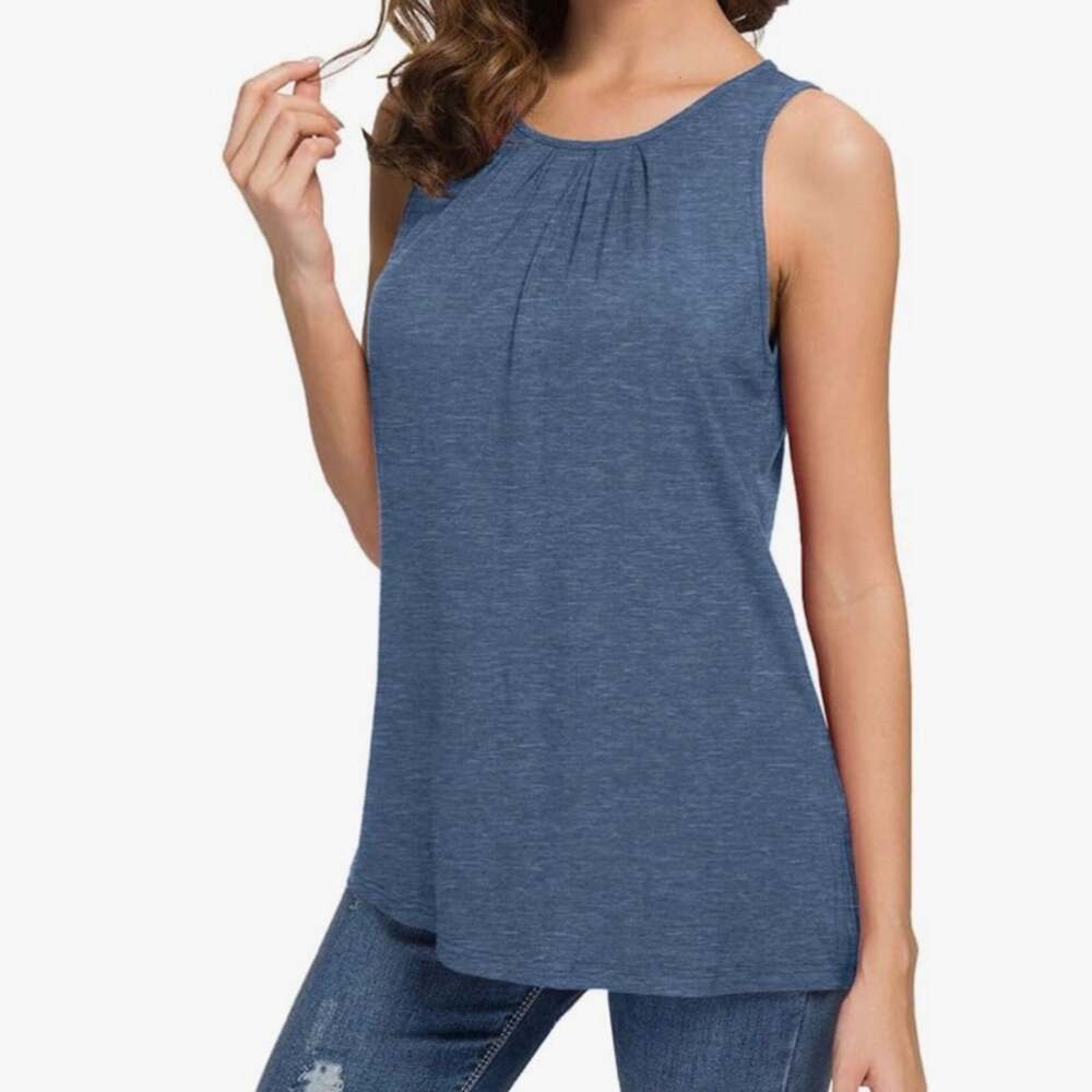 BANANA REPUBLIC Blue Gray Scoop Neck Sleeveless Blouse Size Small